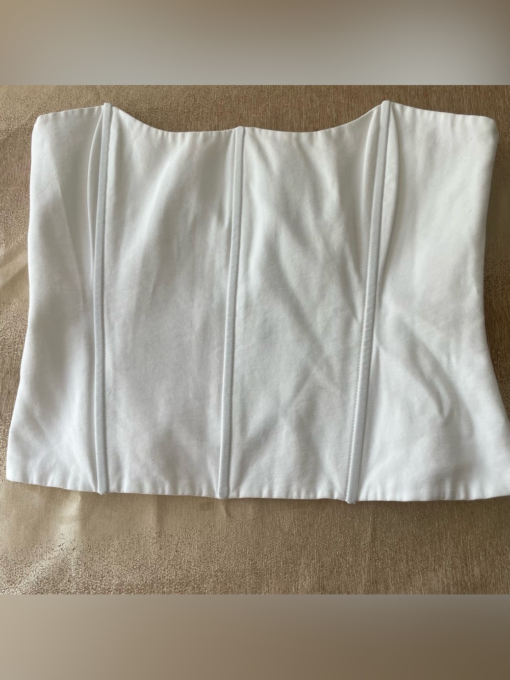 White Strapless Boned Corset Top